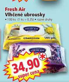 Fresh Air Vlhčené ubrousky, 100 ks