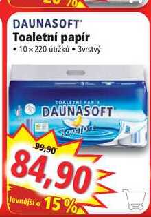DAUNASOFT Toaletní papír, 10 rolí
