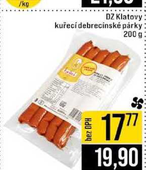 DZ Klatovy kuřecí debrecínské párky 200 g 