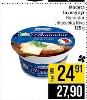 Madeta tavený sýr Romadur Jihočeská Niva 125 g