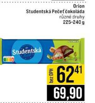 Orion Studentská Pečeť čokoláda různé druhy 225-240 g 