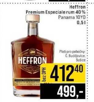 Heffron Premium Especiale rum 40% Panama 10YO 0,5l 