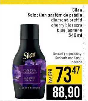 Silan Selection parfém do prádla diamond orchid cherry blossom blue jasmine 540 ml