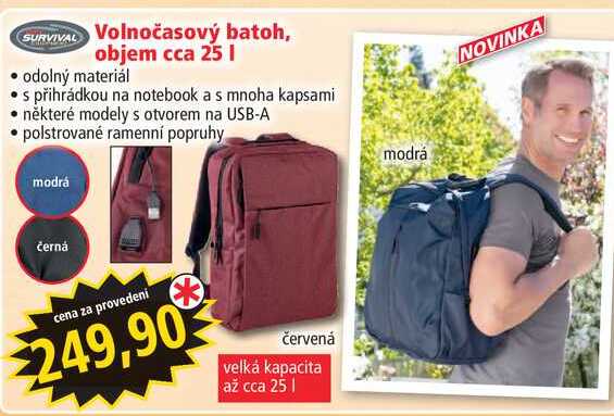 SURVIVAL Volnočasový batoh, objem cca 25 l