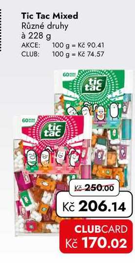 Tic Tac Mixed Různé druhy à 228 g