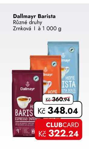 Dallmayr Barista Různé druhy Zrnková à 1000 g  