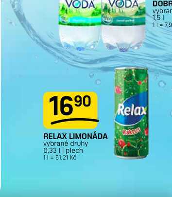 RELAX LIMONÁDA vybrané druhy 0,33 || plech