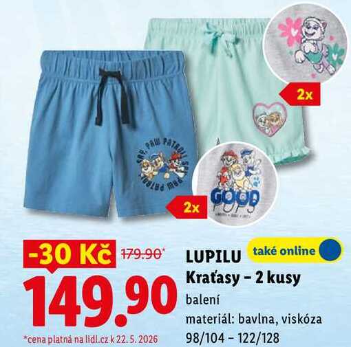 LUPILU Kraťasy - 2 kusy