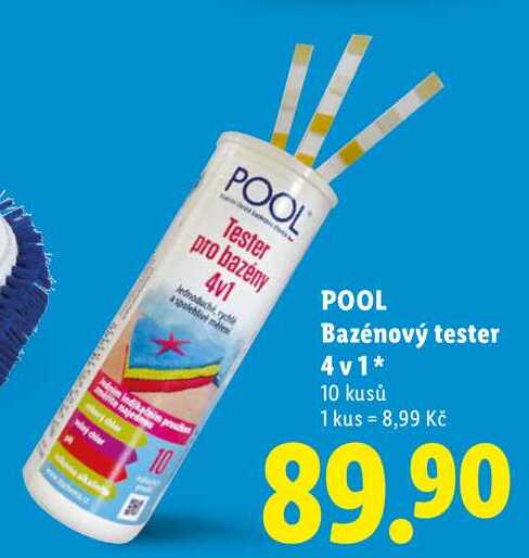 POOL Bazénový tester 4v1, 10 kusů 
