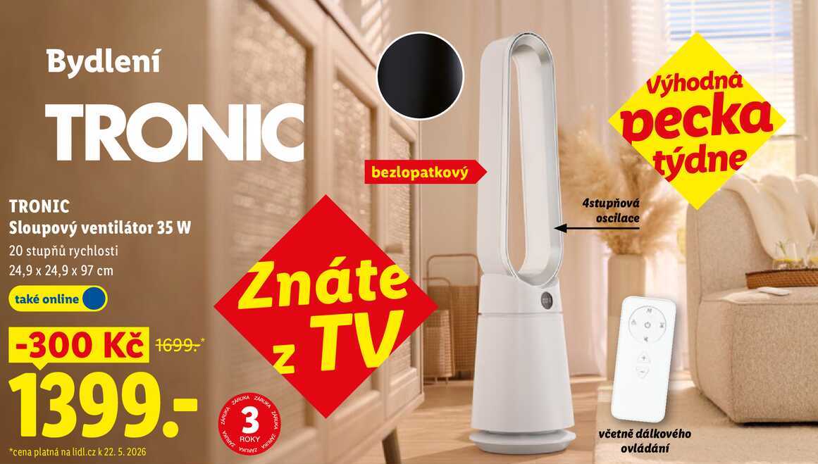 TRONIC Sloupový ventilátor 35 W