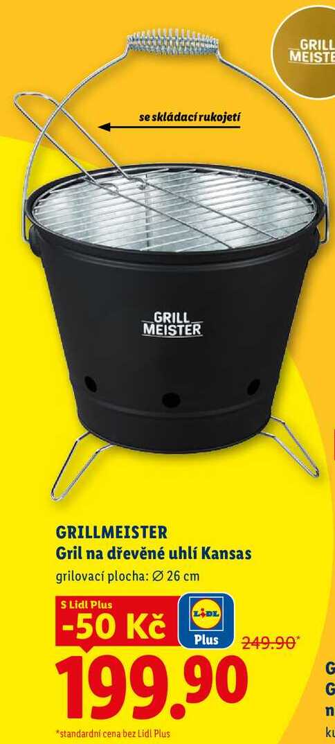 GRILLMEISTER Gril na dřevěné uhlí Kansas