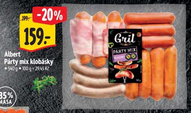 Albert Párty mix klobásky, 540 g