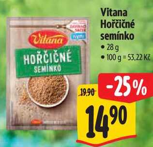 Vitana Hořčičné semínko, 28 g