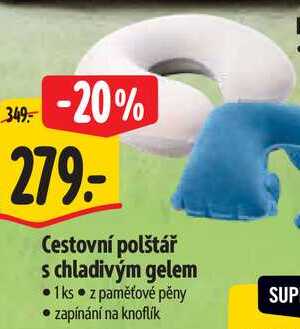 Cestovní polštář s chladivým gelem
