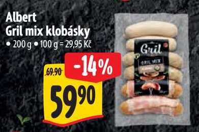 Albert Gril mix klobásky, 200 g