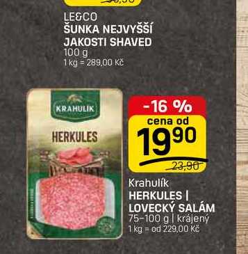 HERKULES | LOVECKÝ SALÁM 75-100 g | krájený 