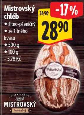 Mistrovský chléb, 500 g
