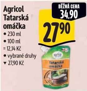 Agricol Tatarská omáčka, 230 ml