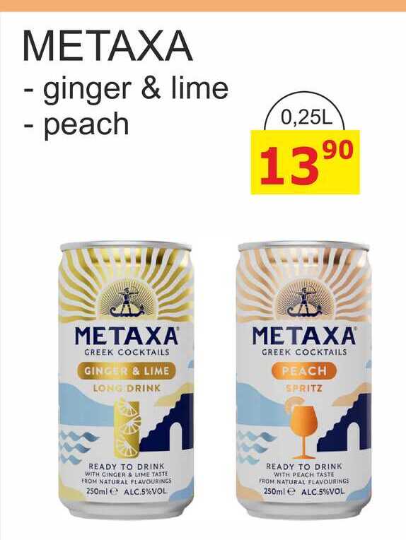 METAXA - ginger & lime - peach 0,25L