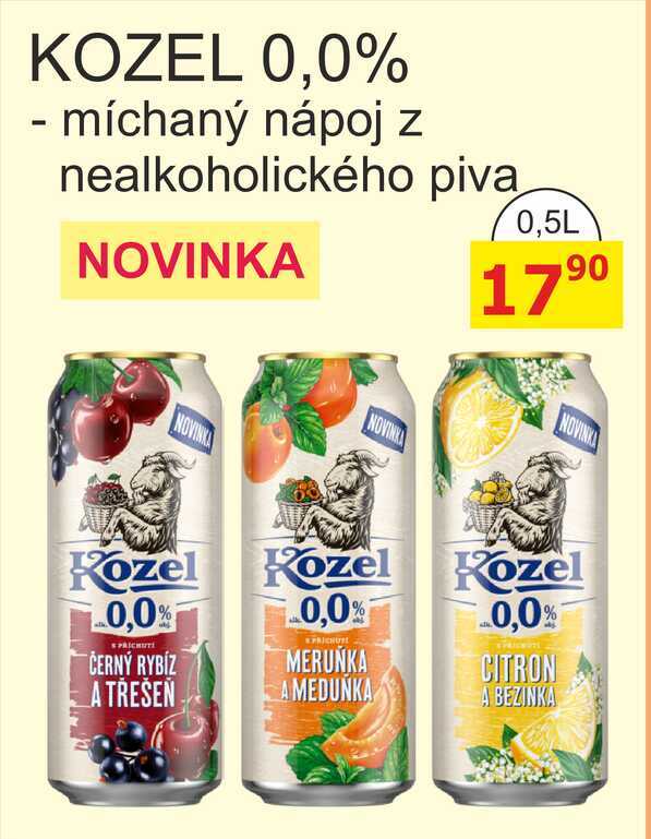 KOZEL 0,0% - míchaný nápoj z nealkoholického piva 0,5L