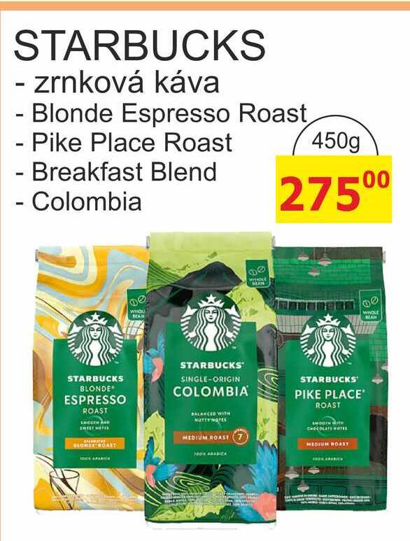 STARBUCKS - zrnková káva 450g