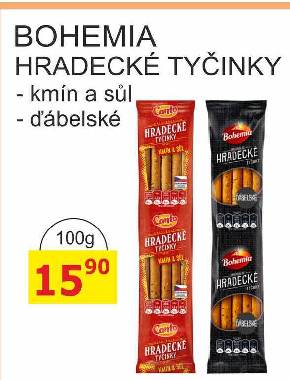 BOHEMIA HRADECKÉ TYČINKY 100g