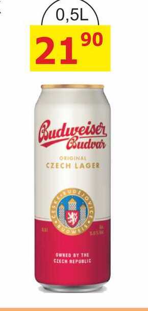 Budweiser Budvar Světlý ležák 0,5l plech