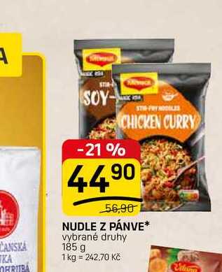 NUDLE Z PÁNVE* vybrané druhy 185 g 