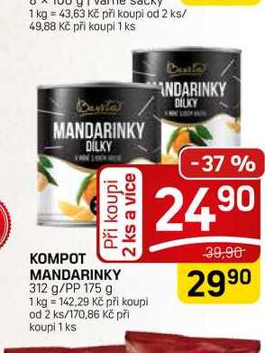 KOMPOT MANDARINKY 312 g/PP 175 g