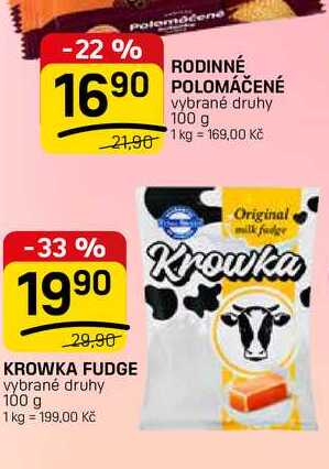 KROWKA FUDGE vybrané druhy 100 g