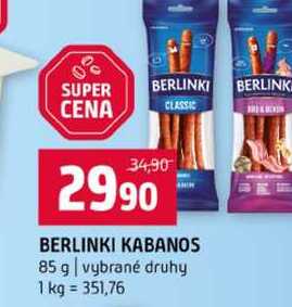 BERLINKI KABANOS 85 g vybrané druhy