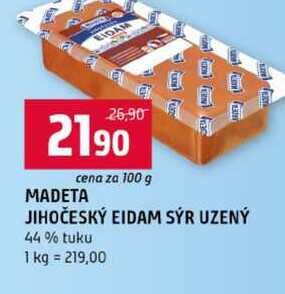 MADETA JIHOČESKÝ EIDAM SÝR UZENÝ 44% tuku 100g
