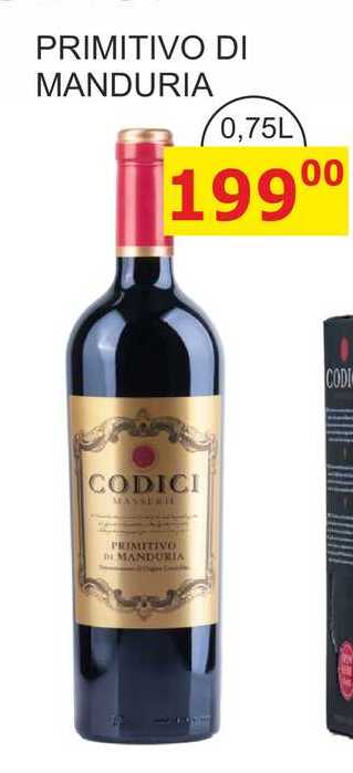 CODICI PRIMITIVO DI MANDURIA 0,75L