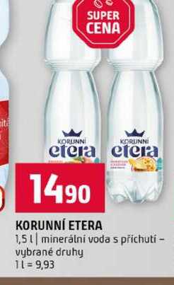 KORUNNÍ ETERA 1,5l minerální voda s příchutí vybrané druhy