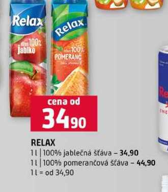 RELAX 1l 100% jablečná šťáva 100% pomerančová šťáva 1l