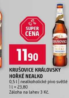 KRUŠOVICE KRÁLOVSKY HOŘKÉ NEALKO 0,5l nealkoholické pivo světlé