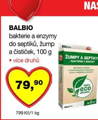 BALBIO bakterie a enzymy do septiků, žump a čističek, 100 g