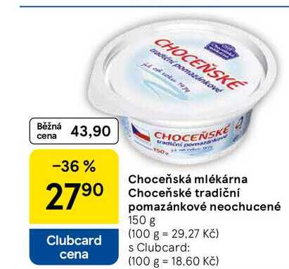 Choceňská mlékárna Choceňské tradiční pomazánkové neochucené, 150 g