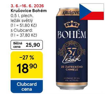 Krušovice Bohém, 0.5 l, plech