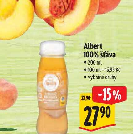 Albert 100% šťáva 200 ml