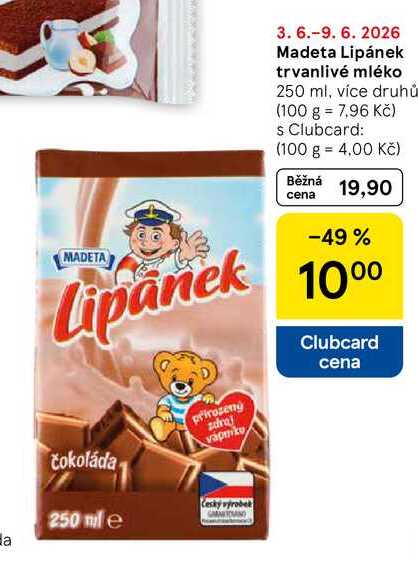 Madeta Lipánek trvanlivé mléko, 250 ml