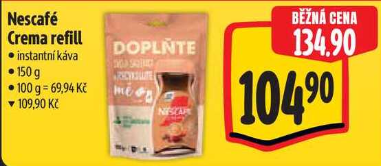 Nescafé Crema refill, instantní káva 150 g