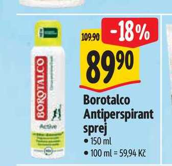 Borotalco Antiperspirant sprej 150 ml