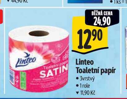 Linteo Toaletní papír 3vrstvý 1 role