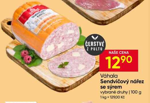 Váhala Sendvičový nářez se sýrem vybrané druhy 100 g