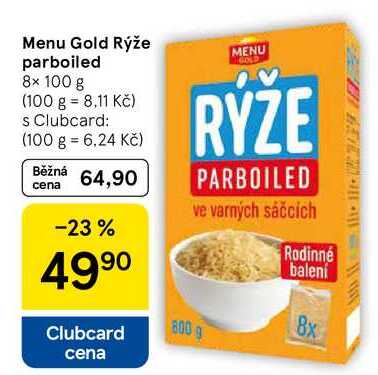 Menu Gold Rýže parboiled, 8× 100 g 