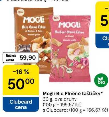 Mogli Bio Plněné taštičky, 30 g