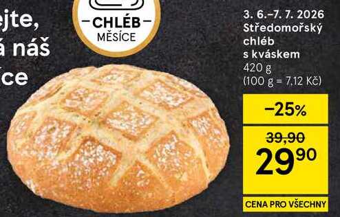 Středomořský chléb s kváskem, 420 g  
