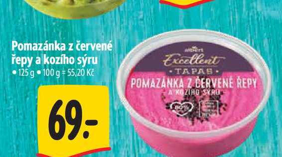 Pomazánka z červené řepy a kozího sýru 125 g  