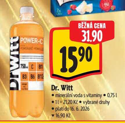  Dr. Witt  minerální voda s vitaminy  0,75 l